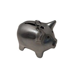 Vintage Metal Piggy Bank CHRISTMAS ORNAMENT pig Hog